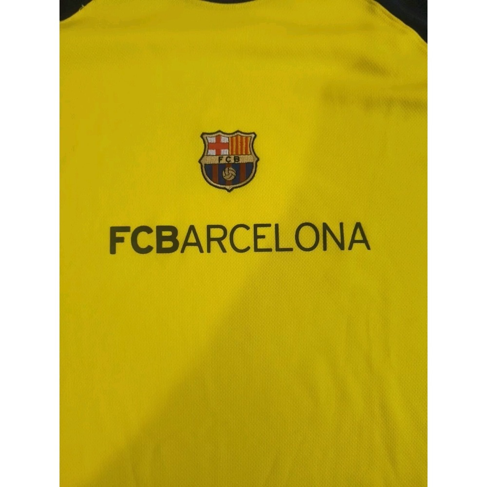 FC Barcelona FCB  T-Shirt Yellow UNISEX/MEN Size Xl Jersey Cotton  Soccer - Picture 3 of 4
